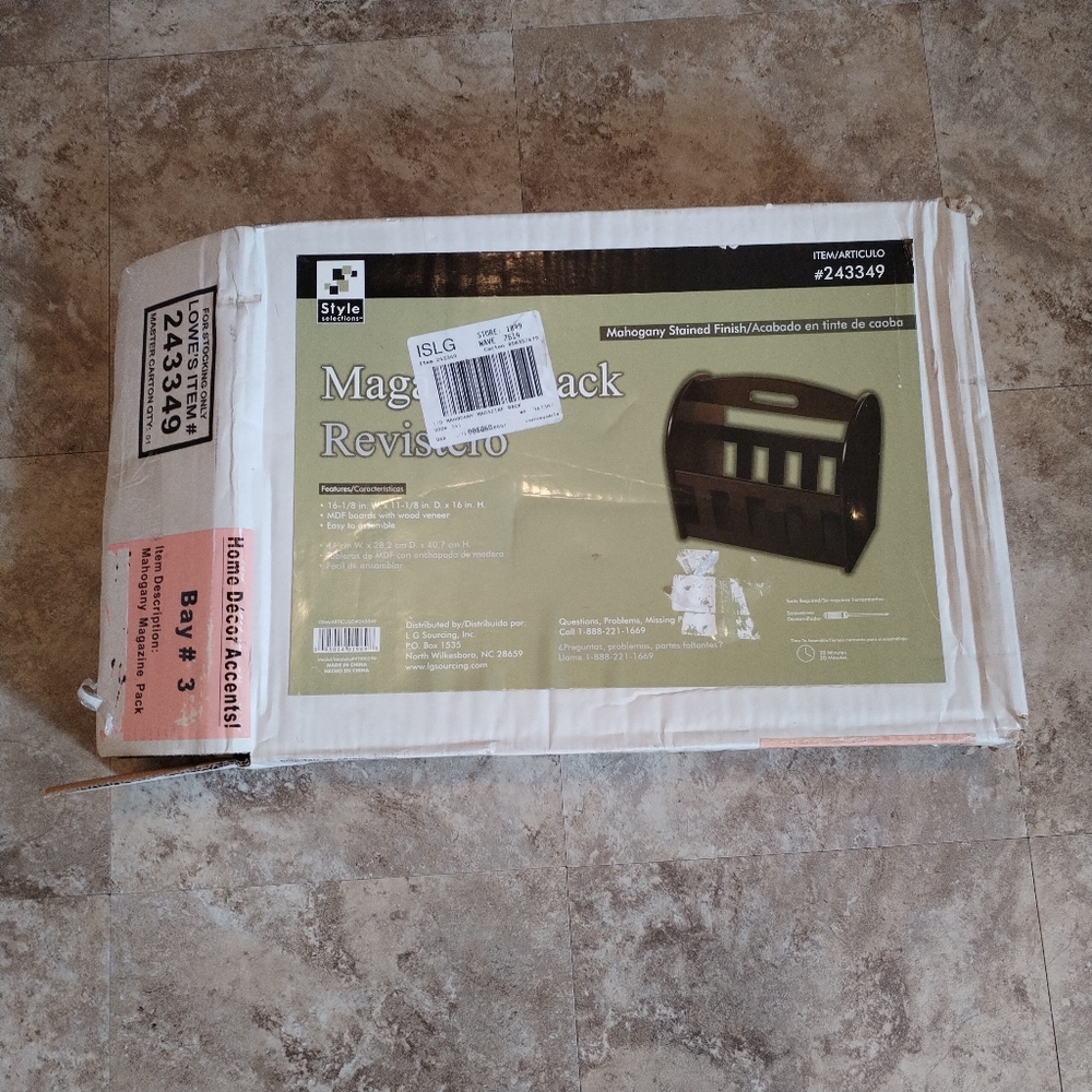 Mahogany Stained Magazine Rack – Wooden Storage Organizer